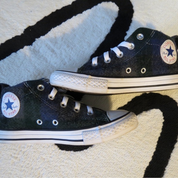 Converse Gray and Green High-Top Sneakers - Picture 6 of 9